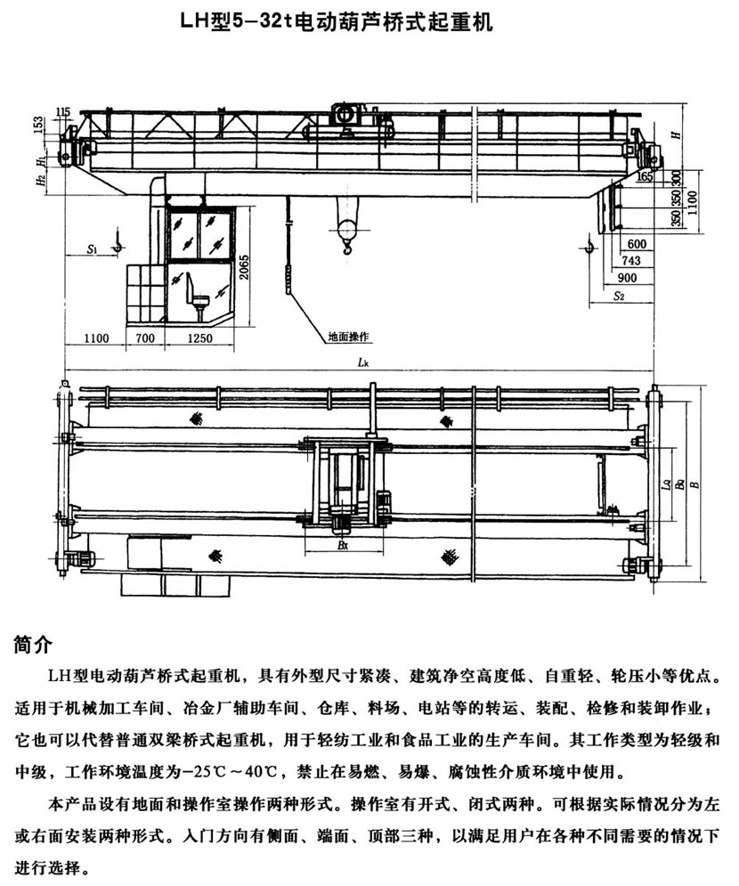 LH型電動葫蘆橋式起重機(jī)